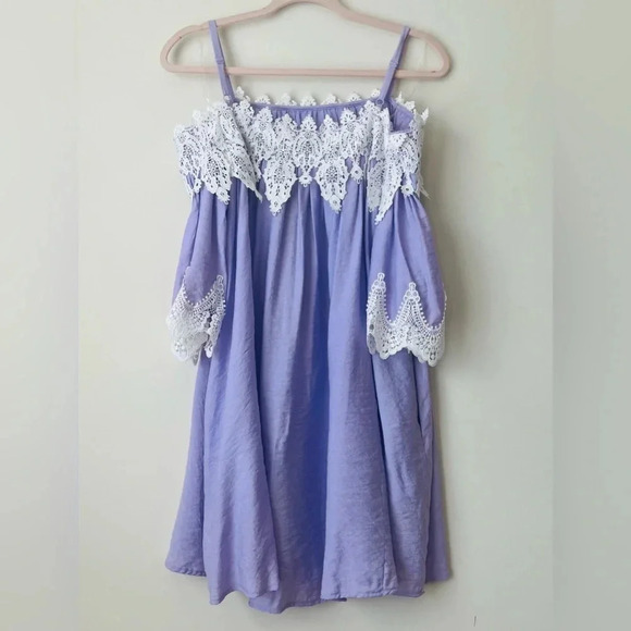 DO + BE Off The Shoulder Lavender Dress - Sz S - NWT - Picture 2 of 10